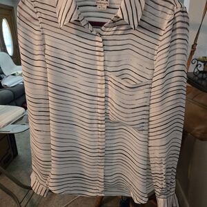 Black & White Stripe Silk Shirt